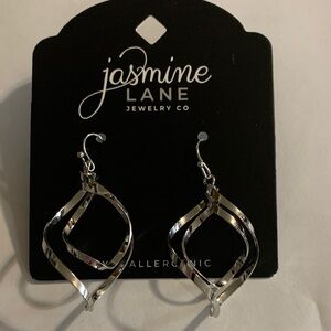 Jasmine Lane Twisted Silver Tone Pierced Earrings Not Real Silver